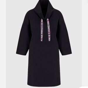 Armani Exchange black/pink cowl neck sweater/mini dress